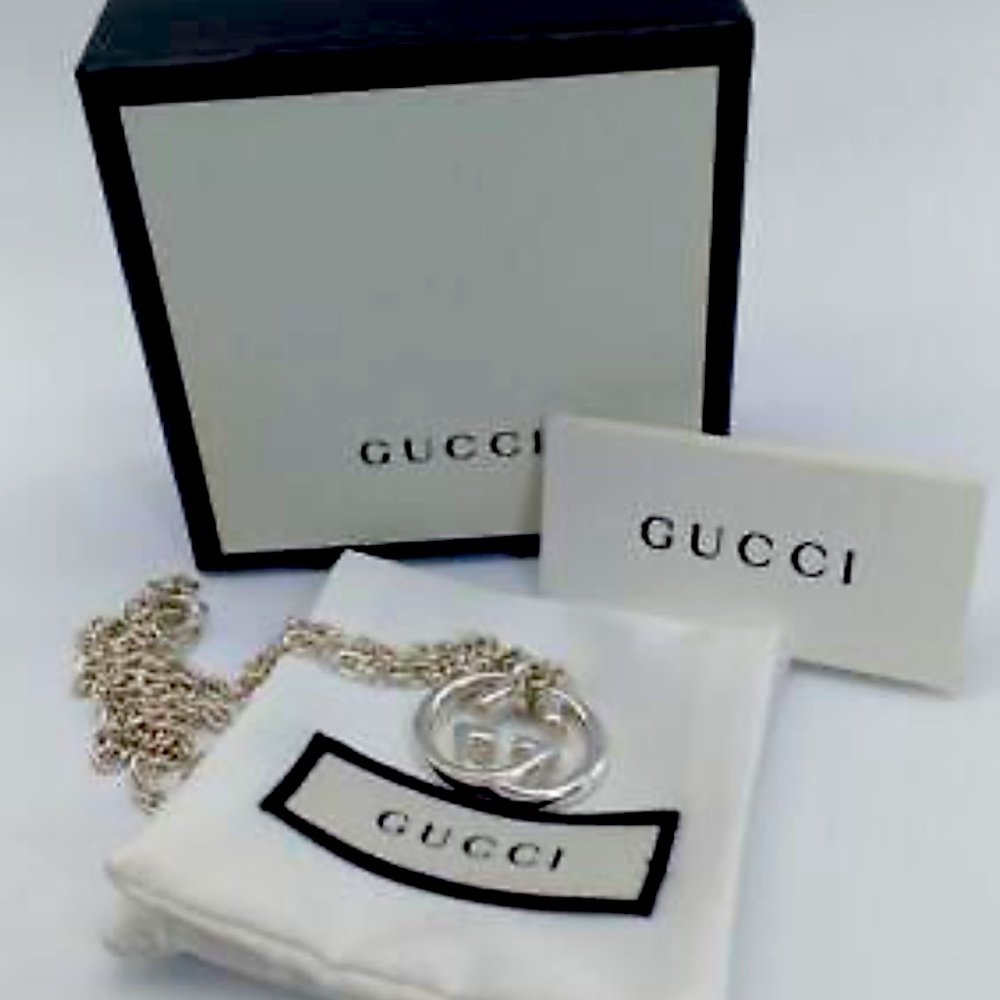 Gucci Luxury Statement Logo Necklace Sterling Silver